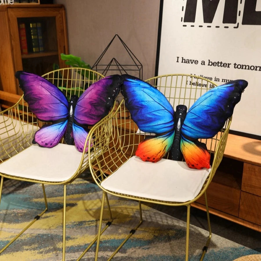 Buntes 3D Schmetterlingskissen | Dekoratives Tier-Wurfkissen | Akzentkissen für Sofa & Bett | Gemütliche Wohnkultur Kaufschwan®