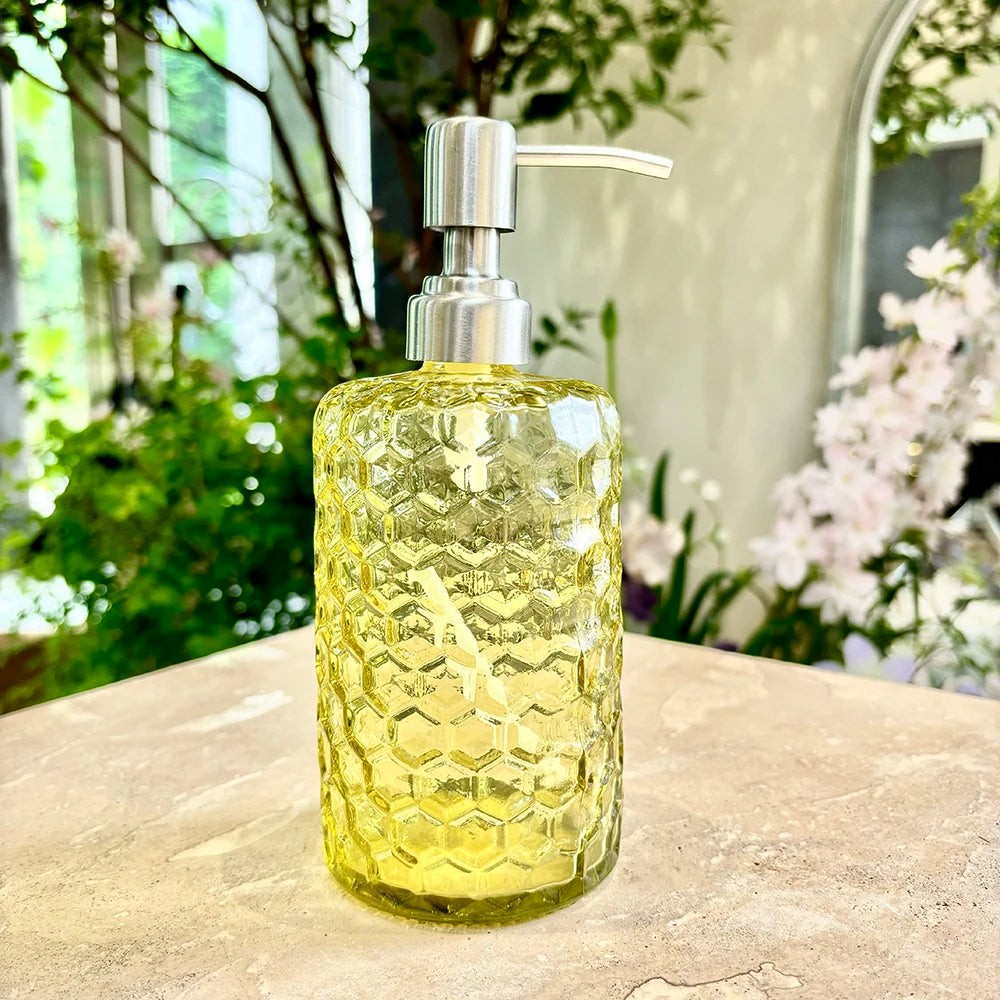 Transparenter Flüssigseifenspender – Verdickte Glasflasche mit Edelstahlpumpe, 500ml Badezimmer-Seifenspender Kaufschwan®