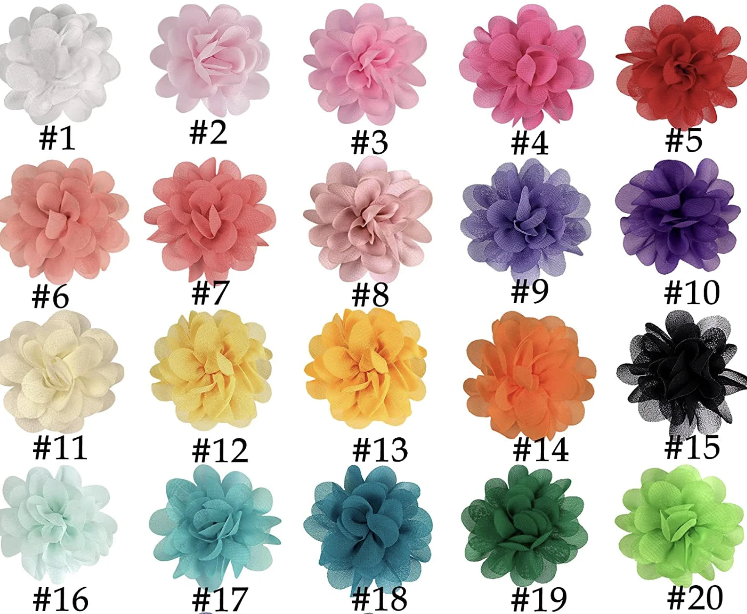 Blumen Haargummis Chiffon Elastikband | Weiche Pferdeschwanzhalter für Babys, Kleinkinder & Kinder Haar-Accessoires Kaufschwan® 20 Stück