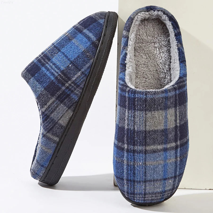 Herren Plüsch Hausschuhe | Bequeme Memory Foam Schuhe | Winter Warm & Weich Schlafzimmer Hausschuhe