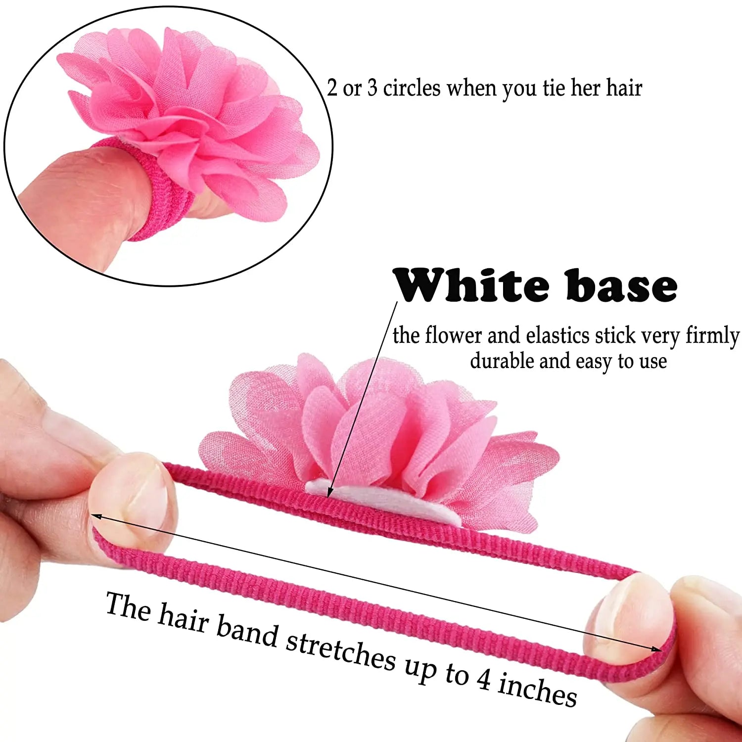 Blumen Haargummis Chiffon Elastikband | Weiche Pferdeschwanzhalter für Babys, Kleinkinder & Kinder Haar-Accessoires Kaufschwan®