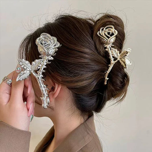 Retro Metall-Rosen-Haarklammer – Haarspange für Damen Kaufschwan®