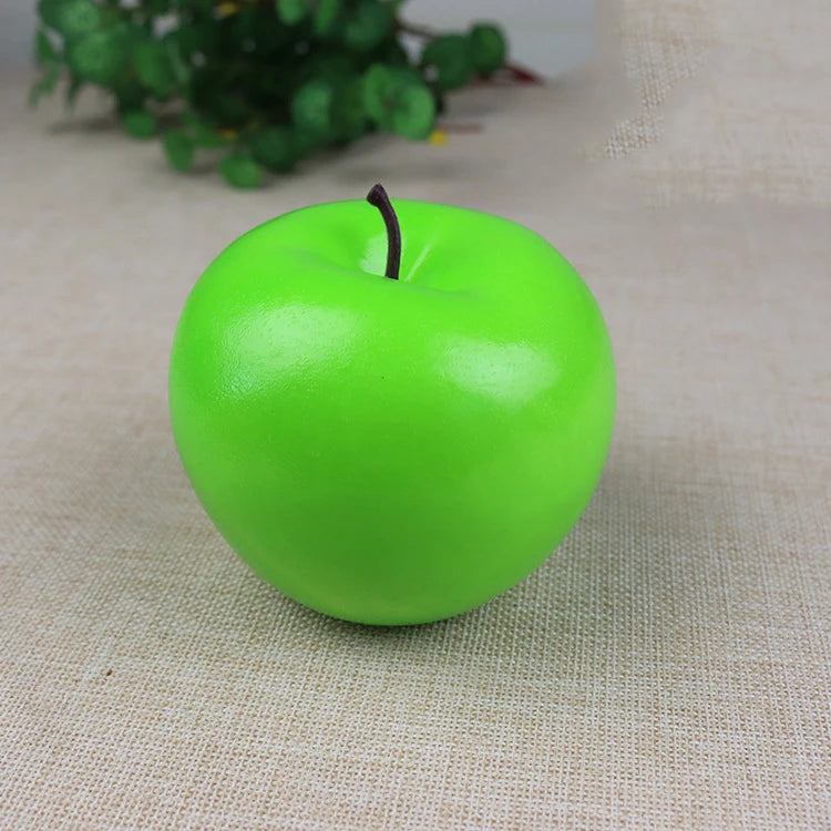 Hochrealistische Künstliche Äpfel – Plastik Rote & Grüne Apfel Dekoration für Fotografie, Zuhause & Obstladen Kaufschwan® Grün