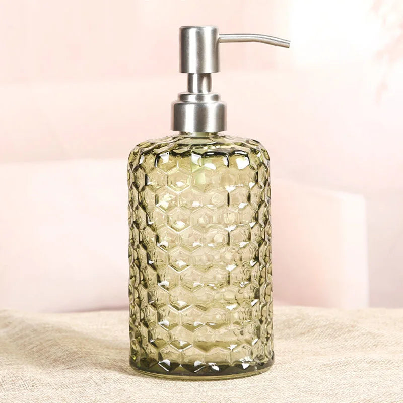 Transparenter Flüssigseifenspender – Verdickte Glasflasche mit Edelstahlpumpe, 500ml Badezimmer-Seifenspender Kaufschwan®