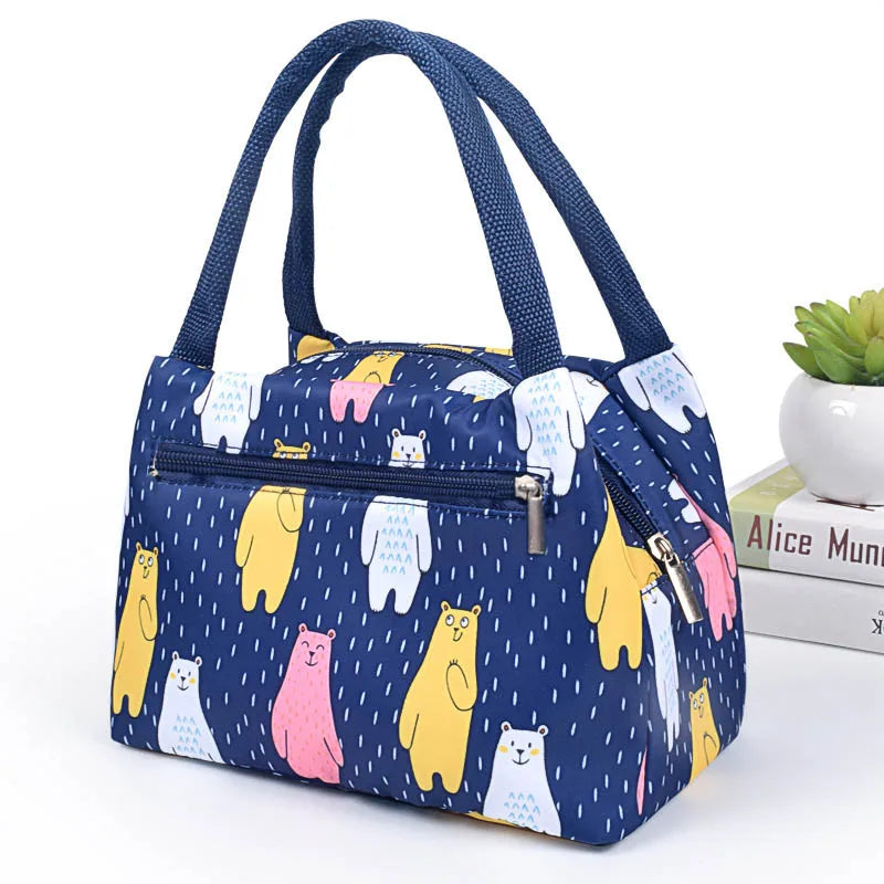 Flamingo Picknick Lunch Tasche – Tragbare Isolierte Kühltasche für Damen | Wasserdichte Thermo Lunchbox mit Reißverschluss für Strand, Schule & Reisen Kaufschwan®