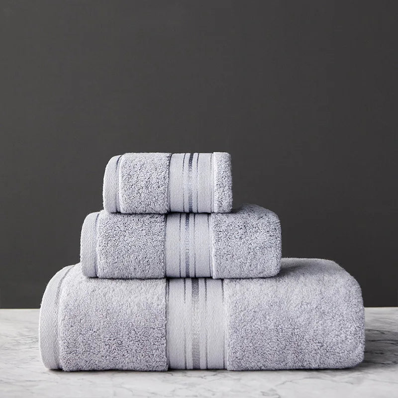 Ägyptische Baumwolle Handtuch Set – Bade- & Gesichtstuch | Luxuriös Weich & Saugfähig für Bad, Reise & Sport Kaufschwan® 3-teiliges Handtuchset