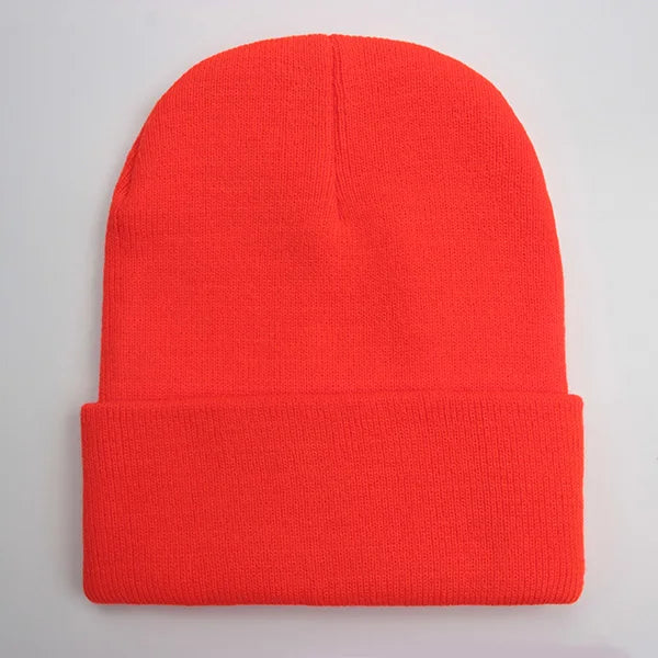 Unisex Strickmütze – Warme Wollmischung Beanie für Damen & Herren | Herbst Winter Skull Cap in 24 Farben Kaufschwan® Orange