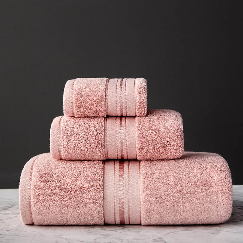 Ägyptische Baumwolle Handtuch Set – Bade- & Gesichtstuch | Luxuriös Weich & Saugfähig für Bad, Reise & Sport Kaufschwan® 3-teiliges Handtuchset 3