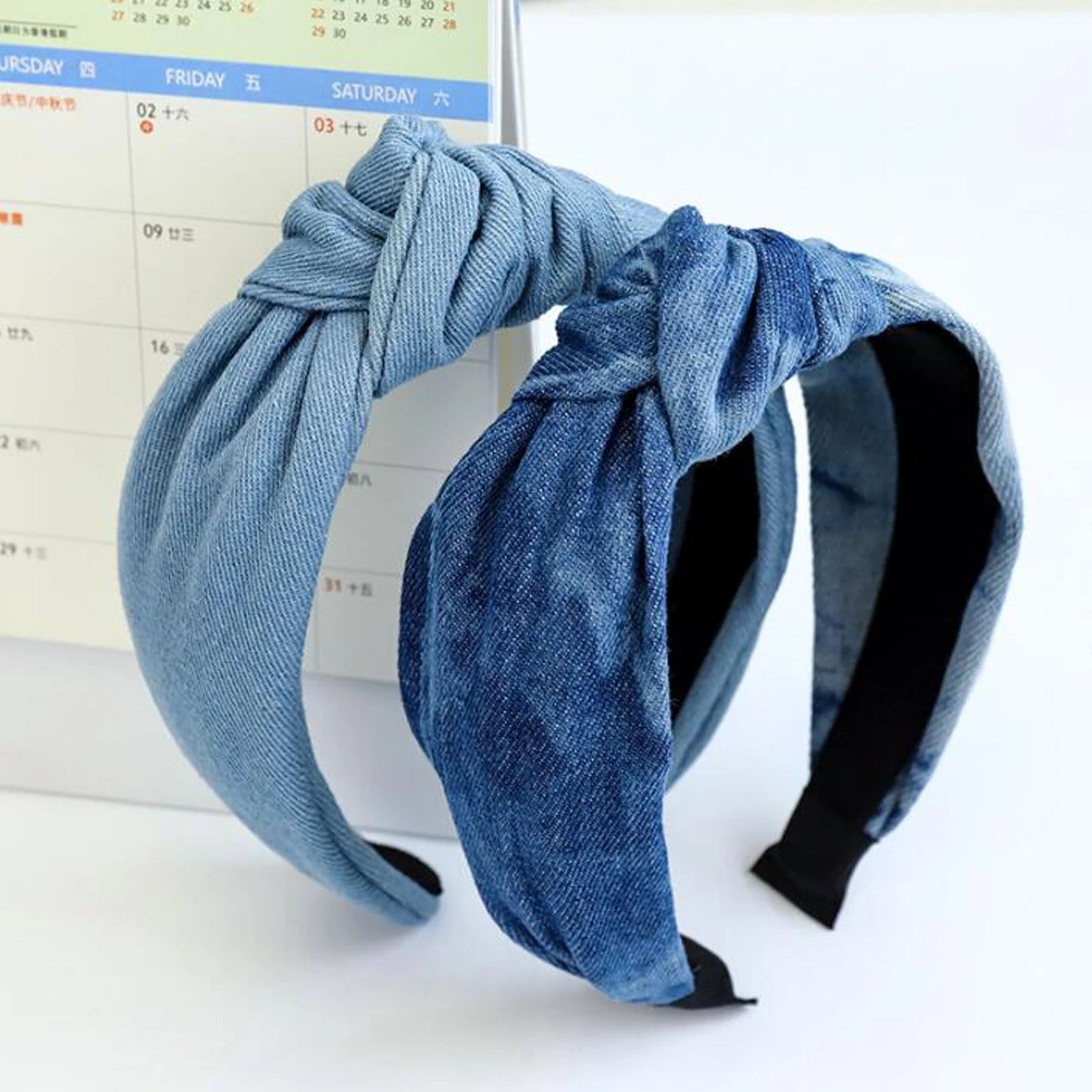 Jeans-Haarreif mit Knoten – Klassisches Turban-Haarband in Blau oder Schwarz für Damen | Lässiges Haaraccessoire Kaufschwan®