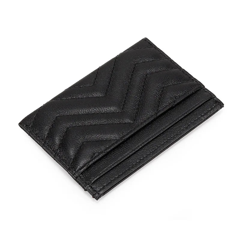 Ultradünnes Kartenetui aus Schafleder für Damen & Herren – Minimalistische Schmale Mini-Geldbörse mit Münzfach Kaufschwan®