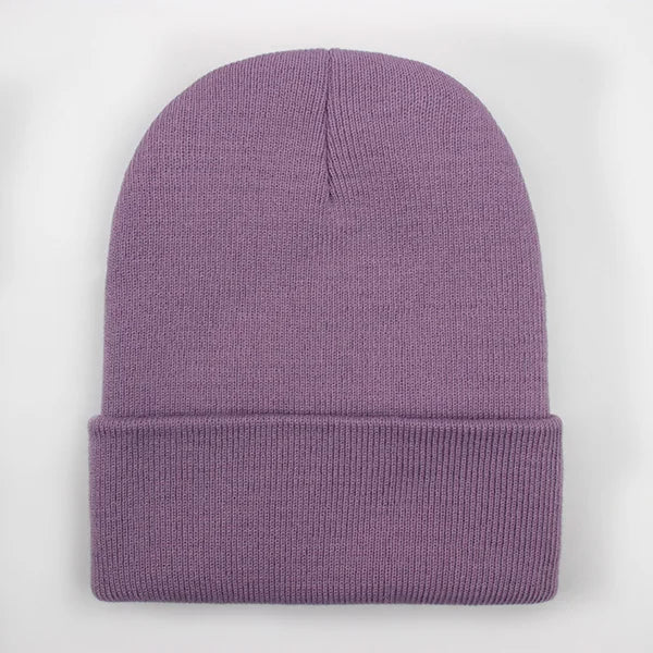 Unisex Strickmütze – Warme Wollmischung Beanie für Damen & Herren | Herbst Winter Skull Cap in 24 Farben Kaufschwan® Hellviolett
