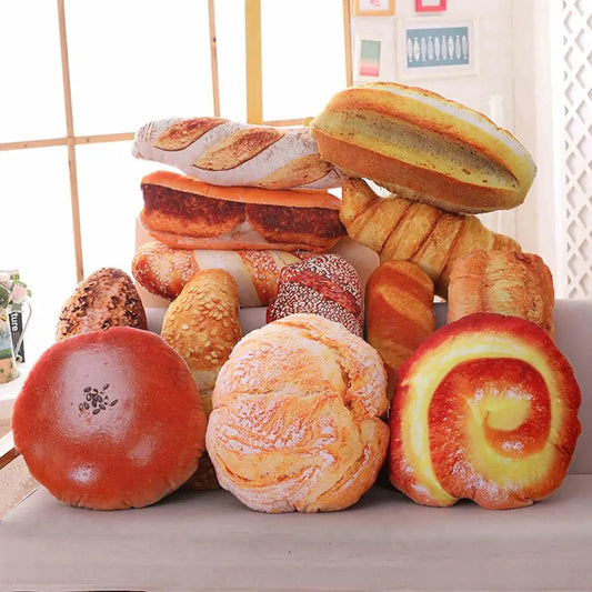 Brot Plüschkissen | Kreatives Lebensmittel Plüschtier | Lustiges Fastfood Nackenkissen | Heimdeko & Kinder Geschenk Kaufschwan®