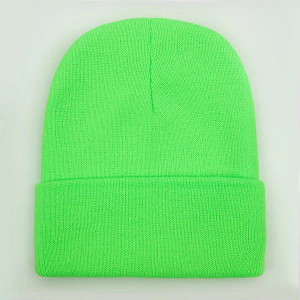 Unisex Strickmütze – Warme Wollmischung Beanie für Damen & Herren | Herbst Winter Skull Cap in 24 Farben Kaufschwan® Fluoreszierendes Grün