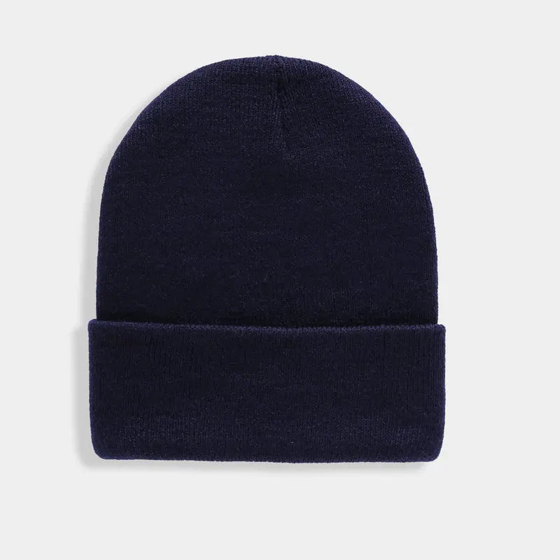 Unisex Strickmütze – Warme Wollmischung Beanie für Damen & Herren | Herbst Winter Skull Cap in 24 Farben Kaufschwan® Marineblau