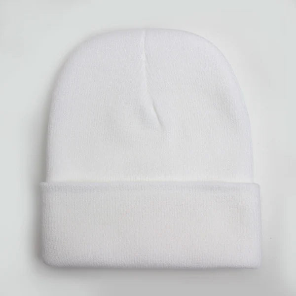 Unisex Strickmütze – Warme Wollmischung Beanie für Damen & Herren | Herbst Winter Skull Cap in 24 Farben Kaufschwan® Weiß