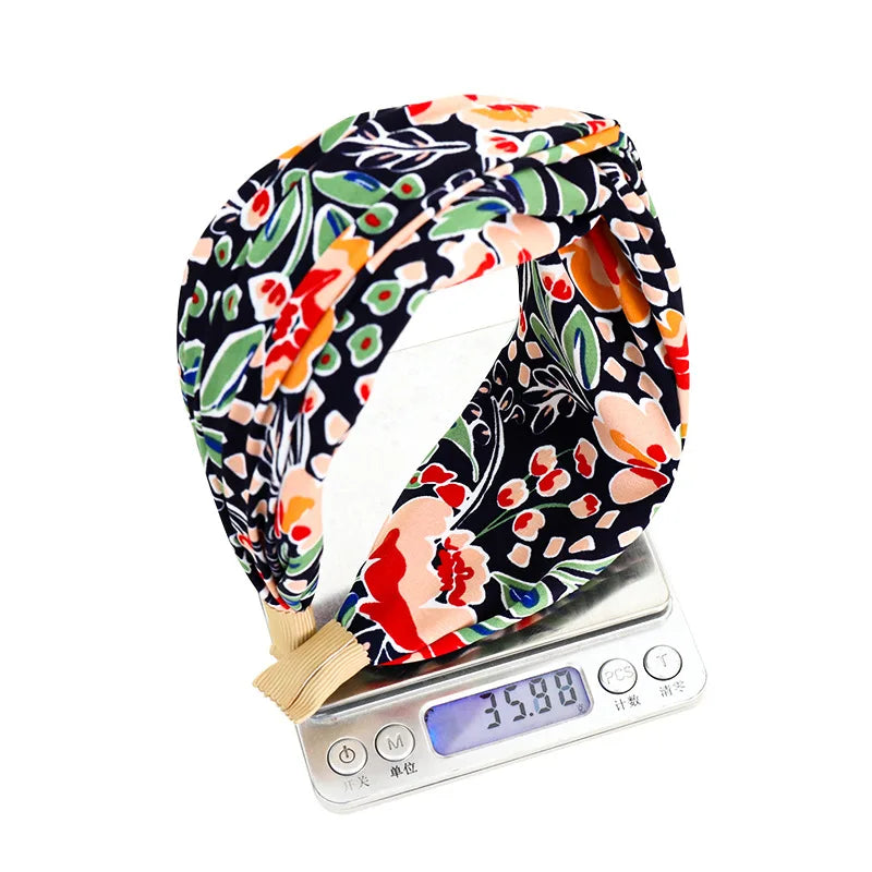 Breiter Haarreif mit Blumenprint & Knoten – Modischer Turban-Haarreifen für Damen & Mädchen Kaufschwan®