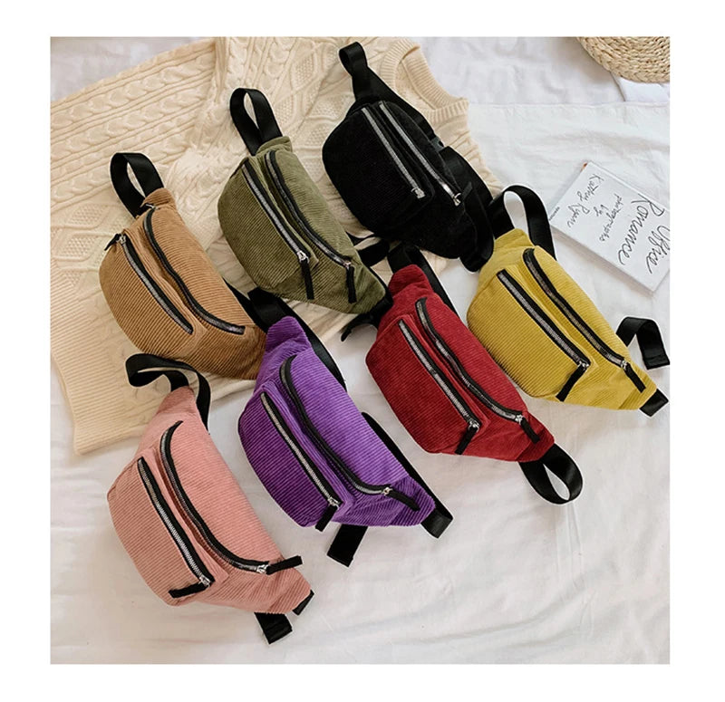 Cord Gürteltasche – Damen Designer Brusttasche | Modische Reise Hüfttasche & Sport Handy Waist Pack Kaufschwan®
