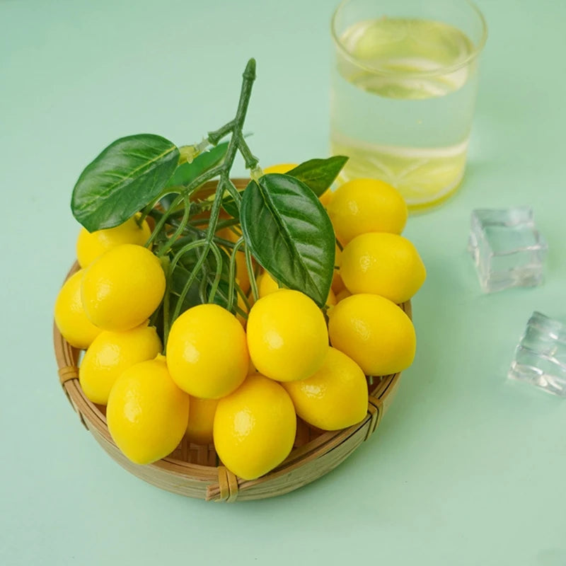 Künstliche Zitronengirlande – Lebendige Plastik Gelbe Zitronen Dekoration für Tisch, Zuhause & Fotografie Kaufschwan®