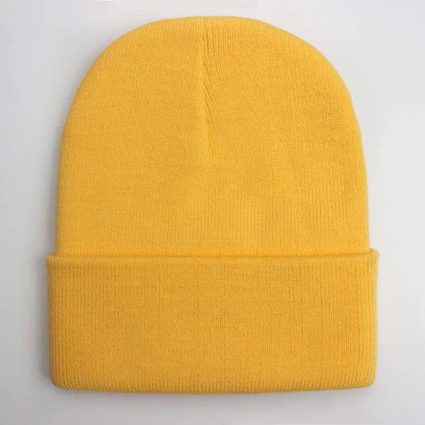 Unisex Strickmütze – Warme Wollmischung Beanie für Damen & Herren | Herbst Winter Skull Cap in 24 Farben Kaufschwan® Gelb