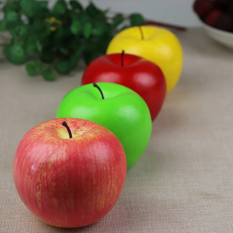 Hochrealistische Künstliche Äpfel – Plastik Rote & Grüne Apfel Dekoration für Fotografie, Zuhause & Obstladen Kaufschwan®