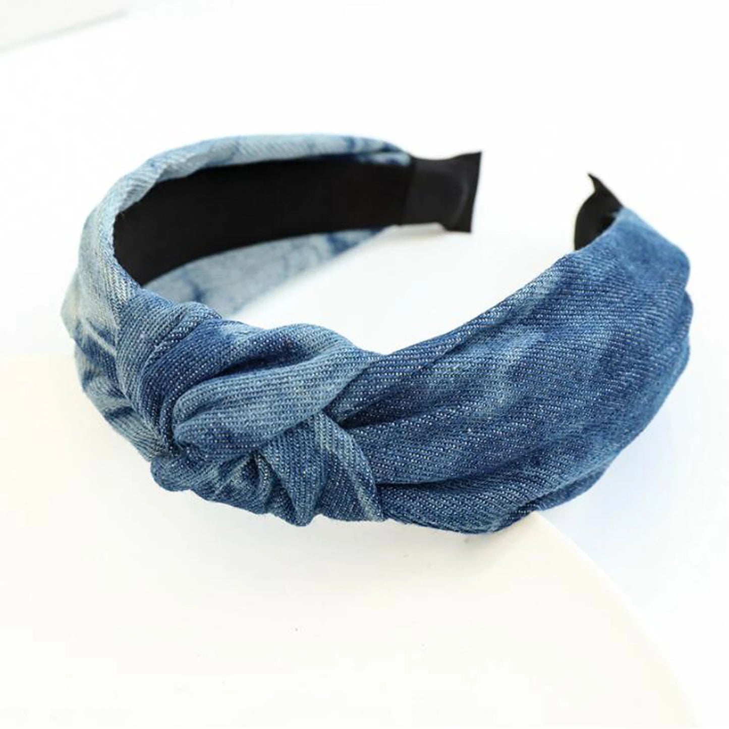 Jeans-Haarreif mit Knoten – Klassisches Turban-Haarband in Blau oder Schwarz für Damen | Lässiges Haaraccessoire Kaufschwan®