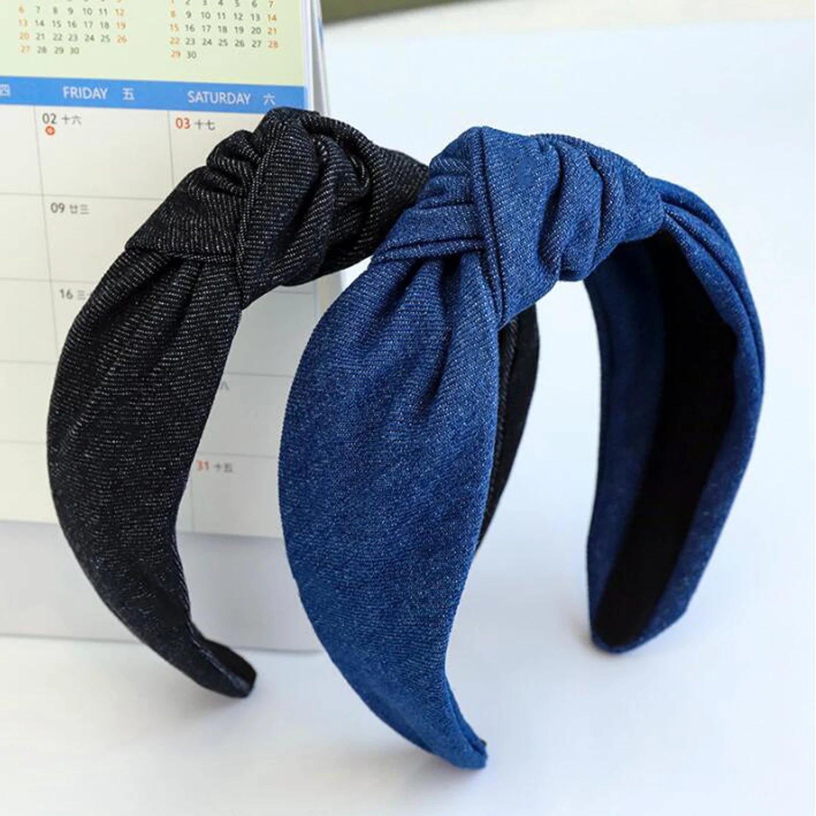 Jeans-Haarreif mit Knoten – Klassisches Turban-Haarband in Blau oder Schwarz für Damen | Lässiges Haaraccessoire Kaufschwan®