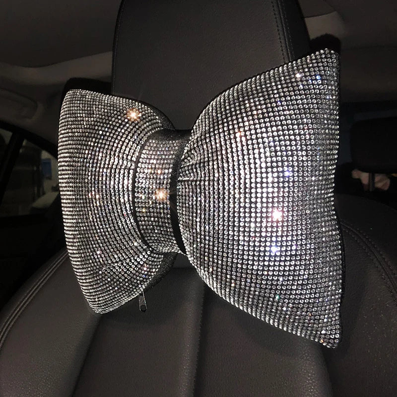 Funkelndes Strass-Auto-Nackenkissen-Set – Regenbogenfarbene Kopfstützenkissen für Fahrer- & Beifahrersitz Kaufschwan®