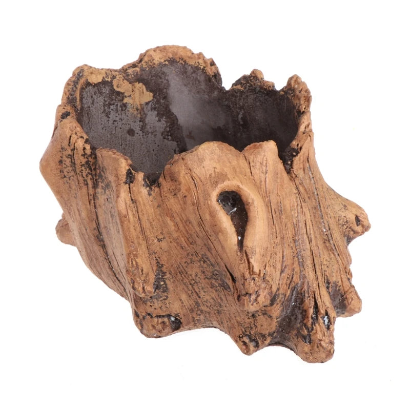 Sukkulenten Blumentopf Bonsai Deko – Zement Pflanztopf mit Holzoptik | Garten Zubehör für Innen & Außen Kaufschwan®