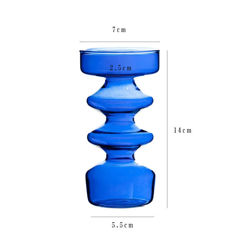 Glas Kerzenhalter für Teelicht – Europäischer Glas Kerzenständer im Kristallstil für Wohndekoration & Hochzeit Kaufschwan® Blau