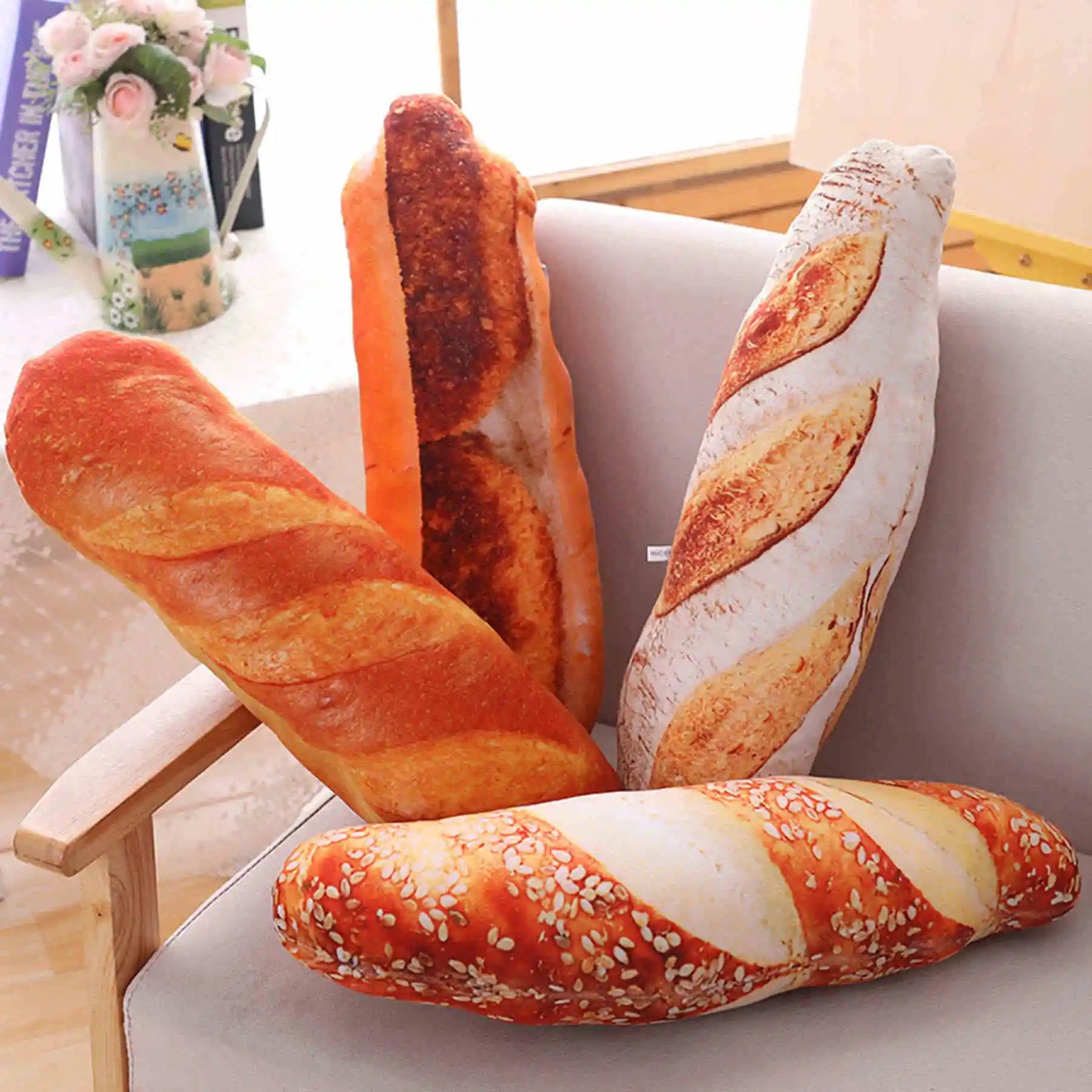 Brot Plüschkissen | Kreatives Lebensmittel Plüschtier | Lustiges Fastfood Nackenkissen | Heimdeko & Kinder Geschenk Kaufschwan®