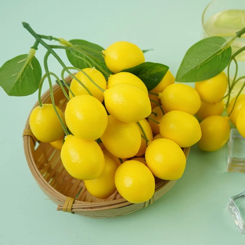 Künstliche Zitronengirlande – Lebendige Plastik Gelbe Zitronen Dekoration für Tisch, Zuhause & Fotografie Kaufschwan®