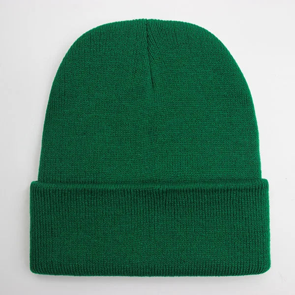 Unisex Strickmütze – Warme Wollmischung Beanie für Damen & Herren | Herbst Winter Skull Cap in 24 Farben Kaufschwan® Dunkelgrün