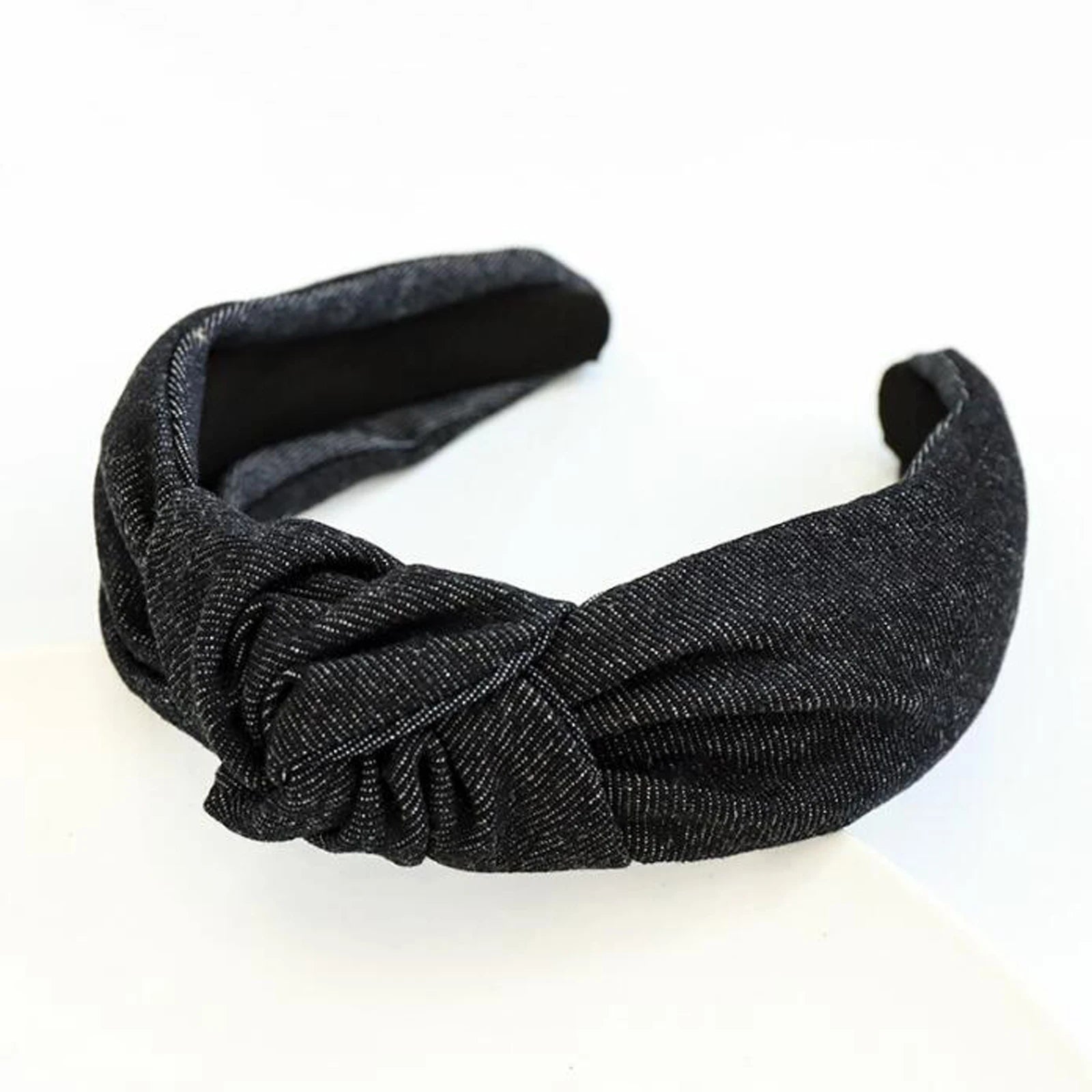 Jeans-Haarreif mit Knoten – Klassisches Turban-Haarband in Blau oder Schwarz für Damen | Lässiges Haaraccessoire Kaufschwan® Design 2