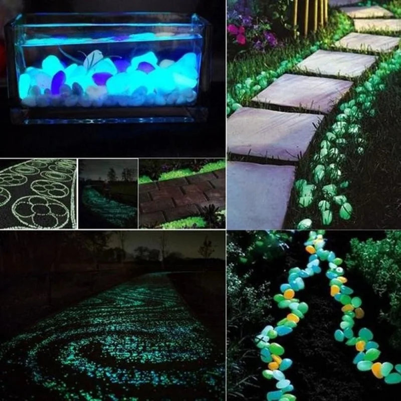25/50 Stück Leuchtende Gartensteine – Glow-in-the-Dark Kiesel für Wege, Gartenpfade, Terrasse & Rasen Dekoration Kaufschwan®