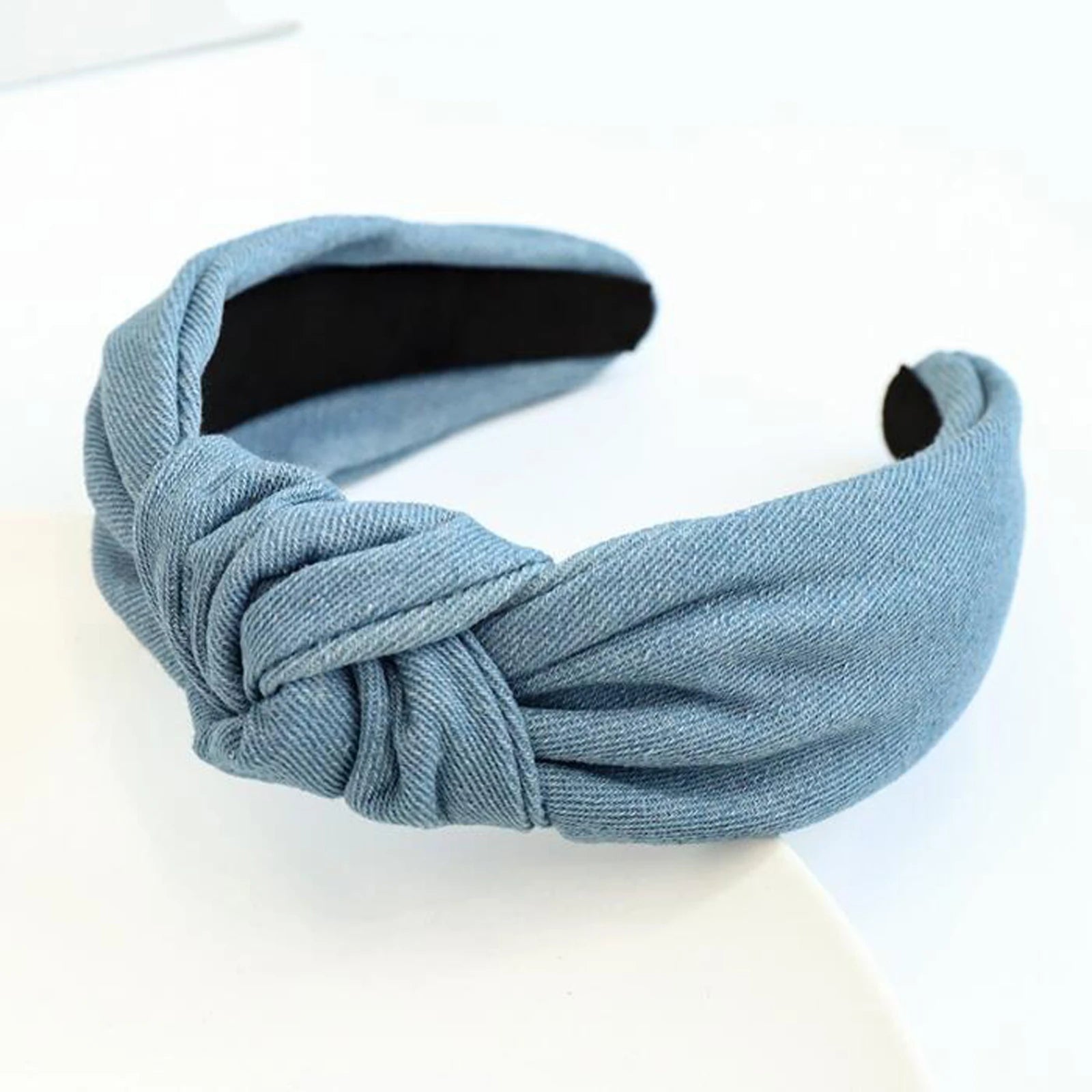 Jeans-Haarreif mit Knoten – Klassisches Turban-Haarband in Blau oder Schwarz für Damen | Lässiges Haaraccessoire Kaufschwan®