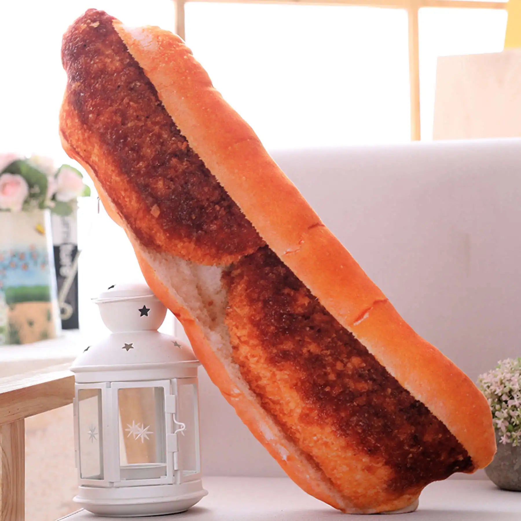 Brot Plüschkissen | Kreatives Lebensmittel Plüschtier | Lustiges Fastfood Nackenkissen | Heimdeko & Kinder Geschenk Kaufschwan®