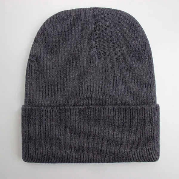 Unisex Strickmütze – Warme Wollmischung Beanie für Damen & Herren | Herbst Winter Skull Cap in 24 Farben Kaufschwan® Dunkelgrau