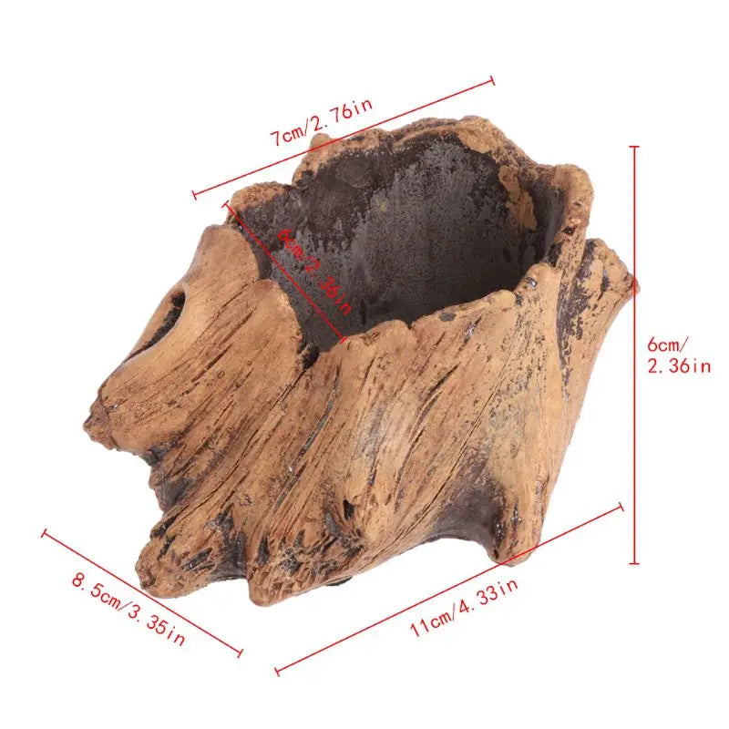 Sukkulenten Blumentopf Bonsai Deko – Zement Pflanztopf mit Holzoptik | Garten Zubehör für Innen & Außen Kaufschwan® Design 2