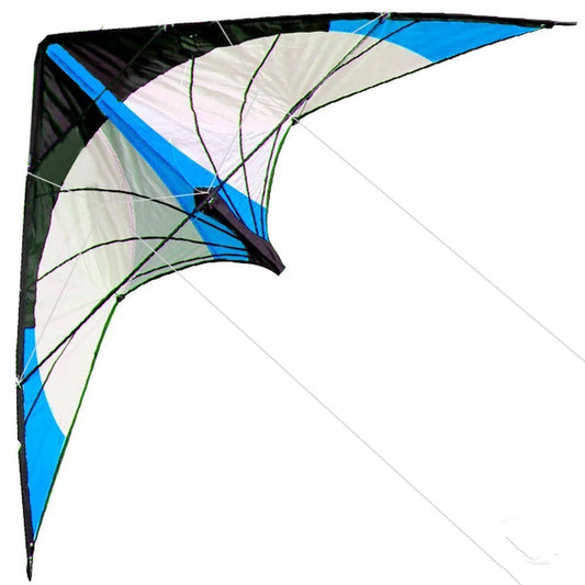 48-Zoll Blauer Zweileiner-Lenkdrachen – Sportlicher Flugdrachen mit Handgriffen und Flugschnüren für Freizeit im Freien Kaufschwan®