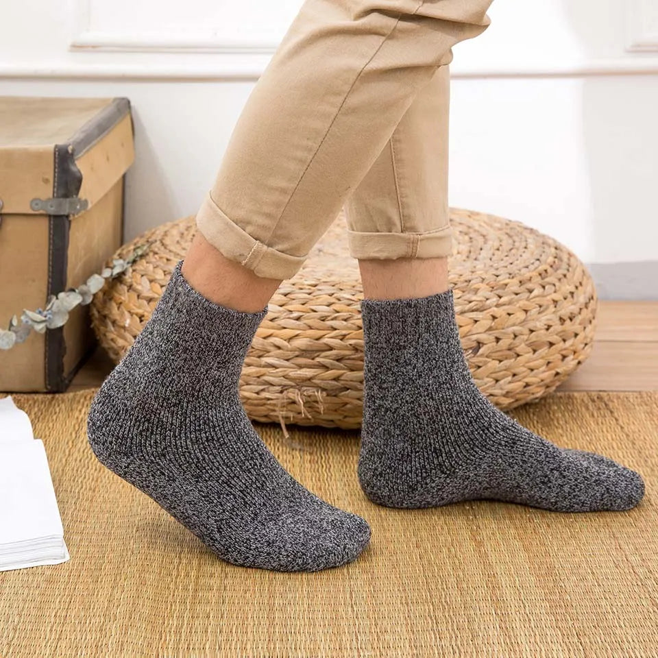 5 Paare Herren Merinowoll-Wintersocken | Extra Dicke Warme Harajuku Retro Schneesocken | Hochwertige Antifrost-Socken Kaufschwan®