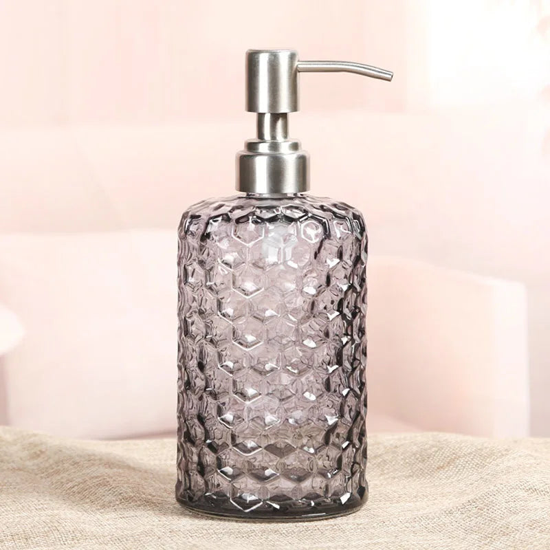 Transparenter Flüssigseifenspender – Verdickte Glasflasche mit Edelstahlpumpe, 500ml Badezimmer-Seifenspender Kaufschwan®