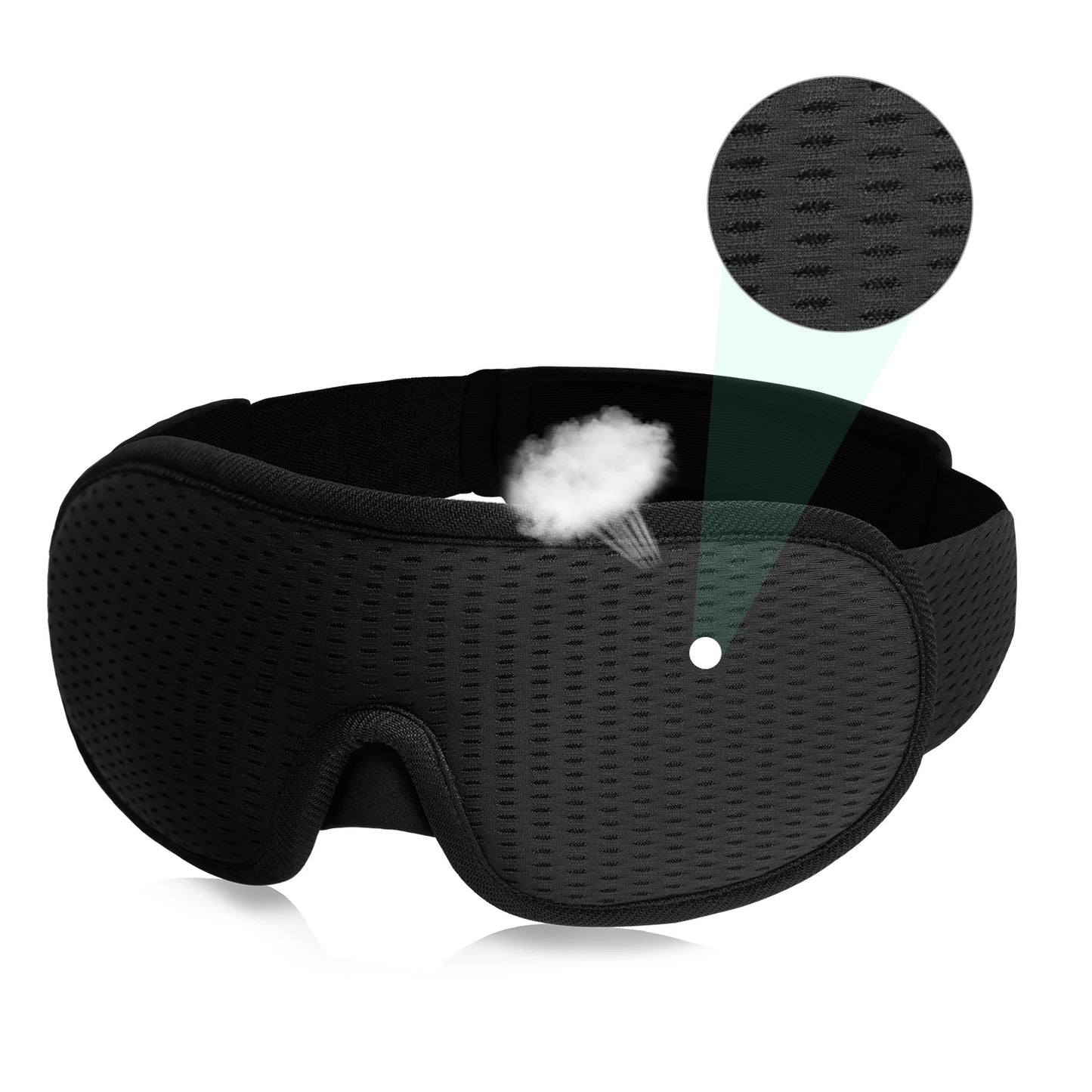 3D Sleeping Mask Block Out Light Soft Padded Sleep Mask For Eyes Slaapmasker Eye Shade Blindfold Sleeping Aid Face Mask Eyepatch Kaufschwan® Schwarz