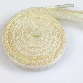 Glitzernde Schnürsenkel – 16 Farben in Gold, Silber & Bunt | 110cm Modische Laces für Sneaker, Sportschuhe & Stiefel Kaufschwan® Weiß