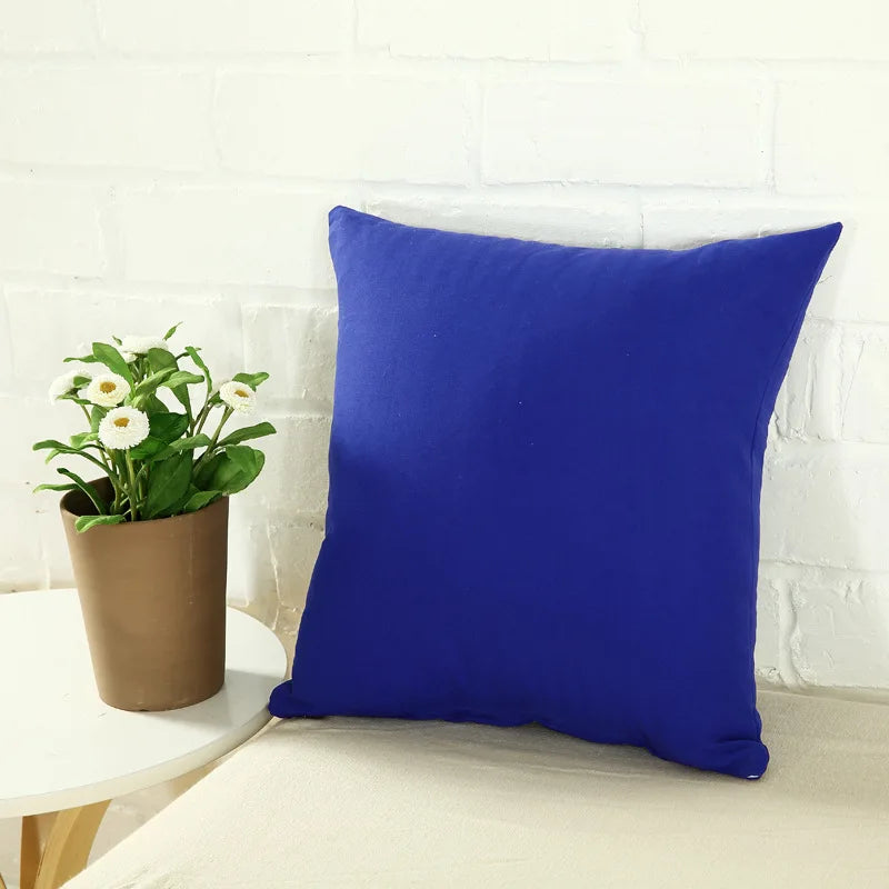 Bunte Kissenbezüge | Einfarbige Dekorative Kissenhülle | Einfacher & Bunter Kissenbezug für Wohnraum-Deko Kaufschwan® Blau 50x50cm