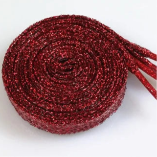 Glitzernde Schnürsenkel – 16 Farben in Gold, Silber & Bunt | 110cm Modische Laces für Sneaker, Sportschuhe & Stiefel Kaufschwan® Rot