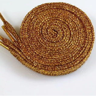 Glitzernde Schnürsenkel – 16 Farben in Gold, Silber & Bunt | 110cm Modische Laces für Sneaker, Sportschuhe & Stiefel