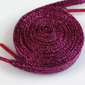 Glitzernde Schnürsenkel – 16 Farben in Gold, Silber & Bunt | 110cm Modische Laces für Sneaker, Sportschuhe & Stiefel