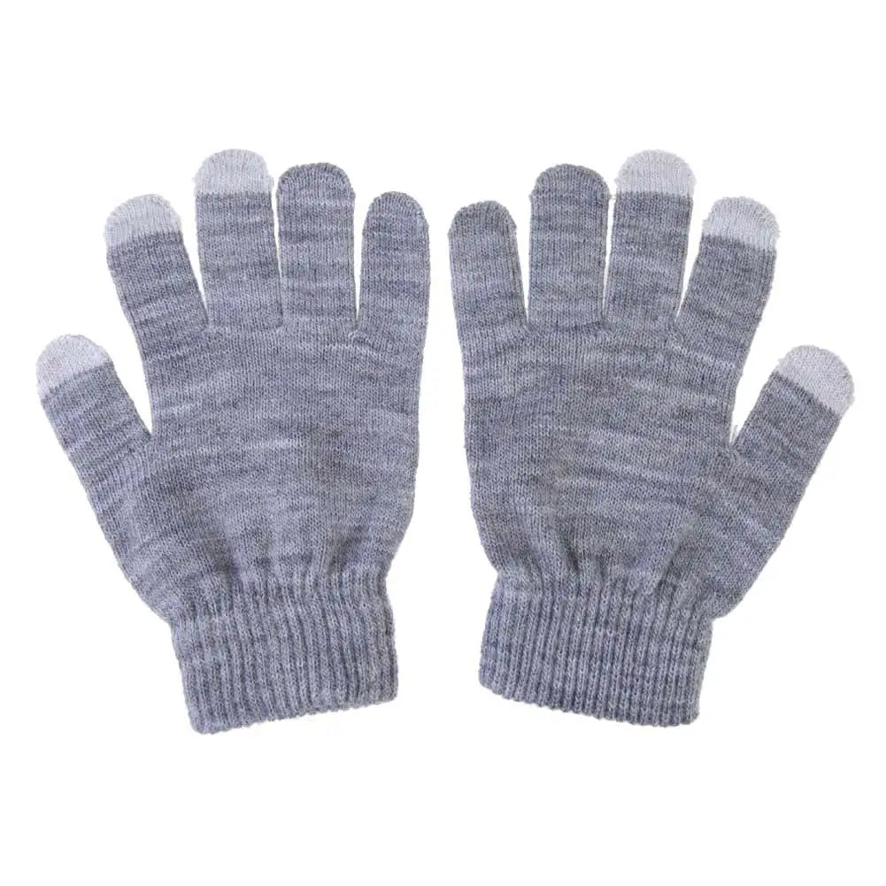 Unisex Winter Strickhandschuhe – Touchscreen-fähige Thermo-Handschuhe | Warme Wollmix Outdoor- & Autofahrer-Handschuhe Kaufschwan® Grau