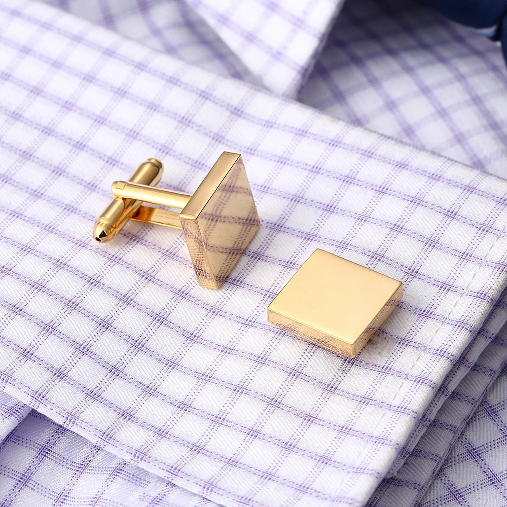 Herren Manschettenknöpfe Quadrat Design – 4 Farben aus Kupfer | Elegante Ärmelknöpfe für Business, Hochzeit & Geschenk Kaufschwan®