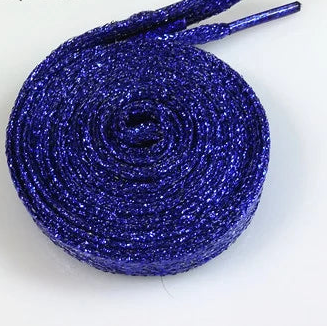 Glitzernde Schnürsenkel – 16 Farben in Gold, Silber & Bunt | 110cm Modische Laces für Sneaker, Sportschuhe & Stiefel Kaufschwan® Tiefblau